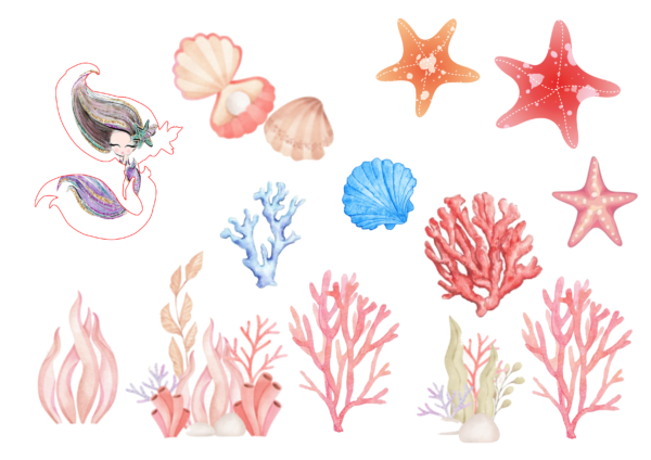 Arquivo de Corte Topo de Bolo Sereia Aquarela - Imagem 3