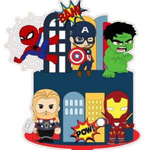 Arquivo de Corte Silhouette Topo de Bolo Vingadores Cut em Camadas