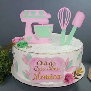Arquivo de Corte Topo de Bolo Chá de Casa Nova Confeitaria em camadas